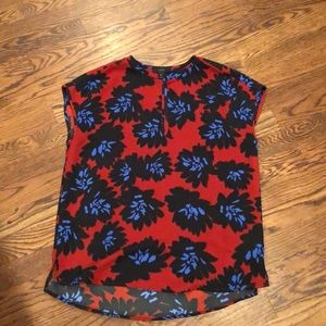 J crew floral cap sleeve blouse sz 00